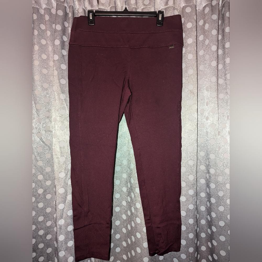 NINE WEST Burgundy Pull-On Leggings Large